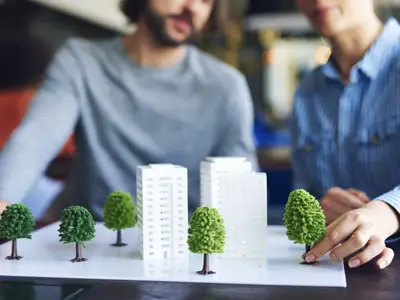 Diseño proyecto con edificios verdes