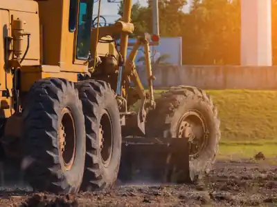 Tractor en obras