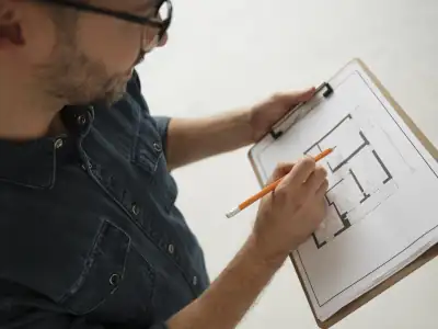 Tasador de bienes raíces trabajando